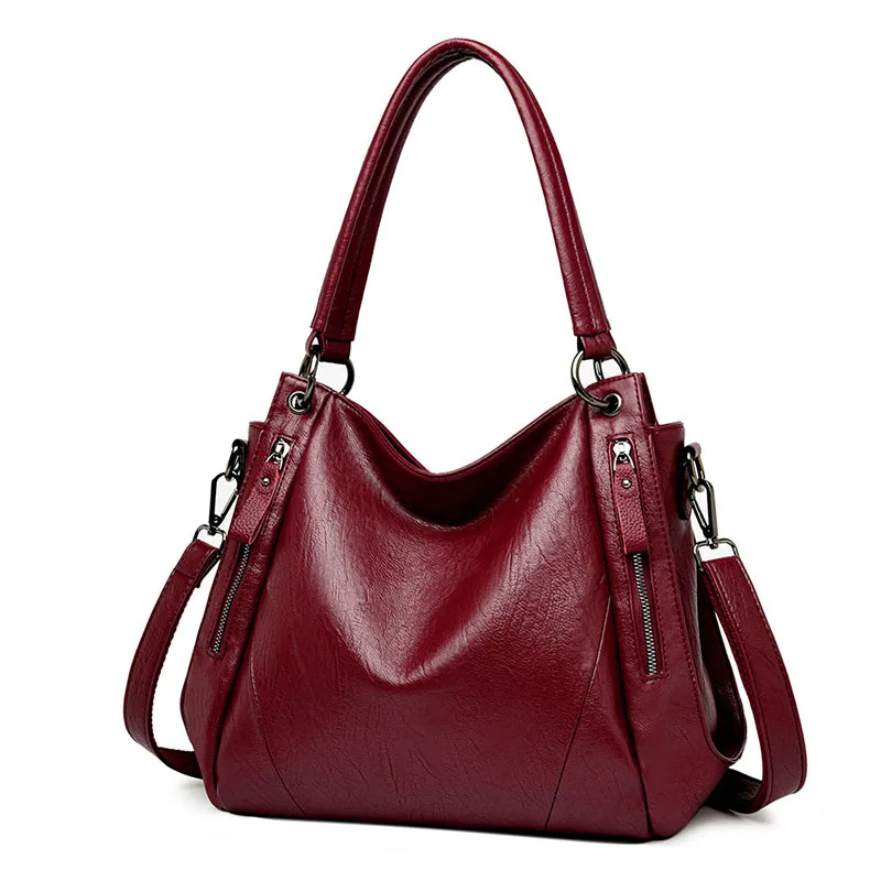 Роскошные сумки, женские сумки, дизайнерские сумки через плечо большой емкости для женщин, новинка, кожаная сумка, женская сумка для путешествий, сумка-тоут - Цвет: Red
