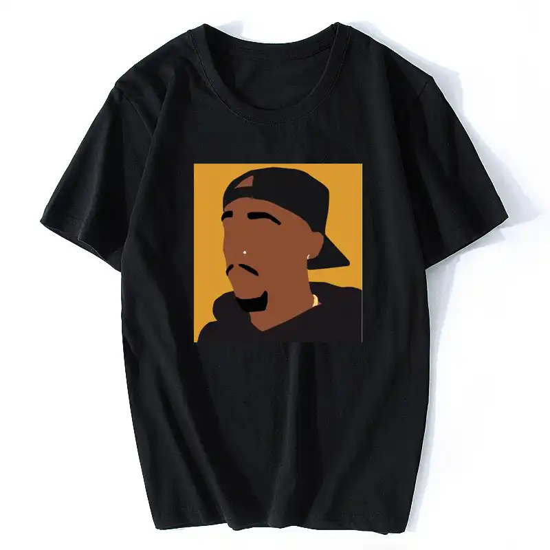 Tupac 2 Pac T Shirt Orange 2pac T Shirt Men Cartoon Print Basic T Shirts Summer Short Sleeve 