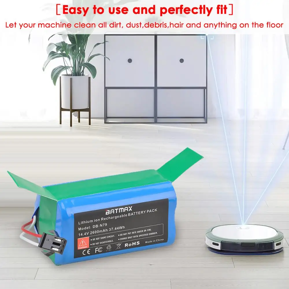 2600mah para Ecovacs Bateria Li-ion Batmax Deebot N79 N79s Dn622 Eufy Robovac 11s 12 15c 15s 35c Conga Excelência 990 14.4v - Image 6