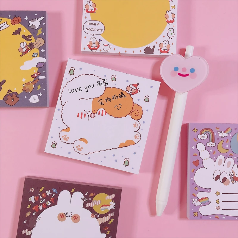 80 листов/партия Kawaii корейский INS хлеб кролик Блокнот N Times Липкие заметки