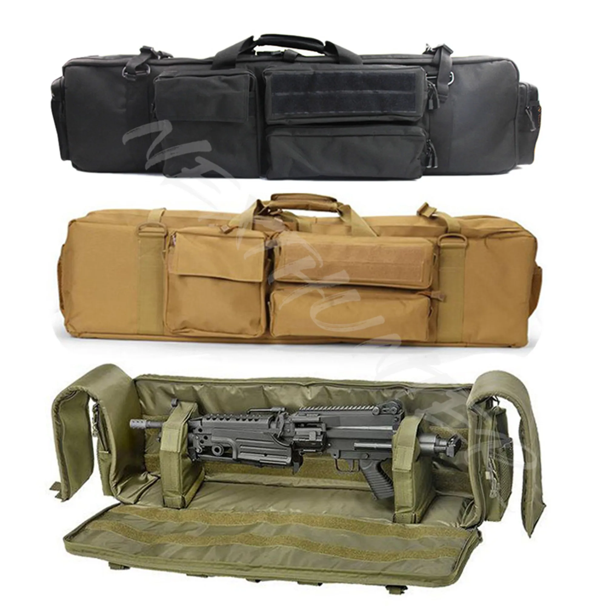 TOtrait Military Airsoft Gun Bag Case Double Rifle Backpack for M249 ...
