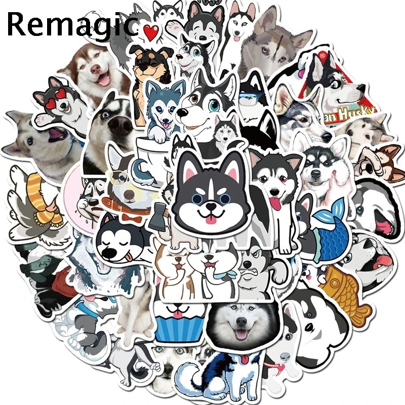 50pcs Pets Siberian Husky Stickers Paster Animals Anime Movie Funny Decals Scrapbooking Diy Phone Laptop Waterproof Decorations Stickers Aliexpress