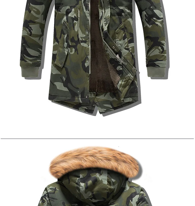 Fashion Camouflage Winter Jacket Men Hooded Warm Long Coat Men Autumn Military Fashion Mens Jackets Army Outdoor Streetwear