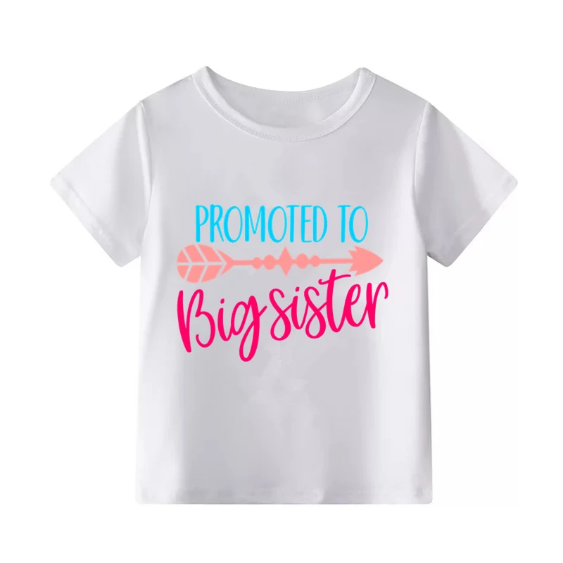 Детская футболка с принтом «старшая сестра»; забавная одежда; Детская летняя футболка; детская футболка - Цвет: A