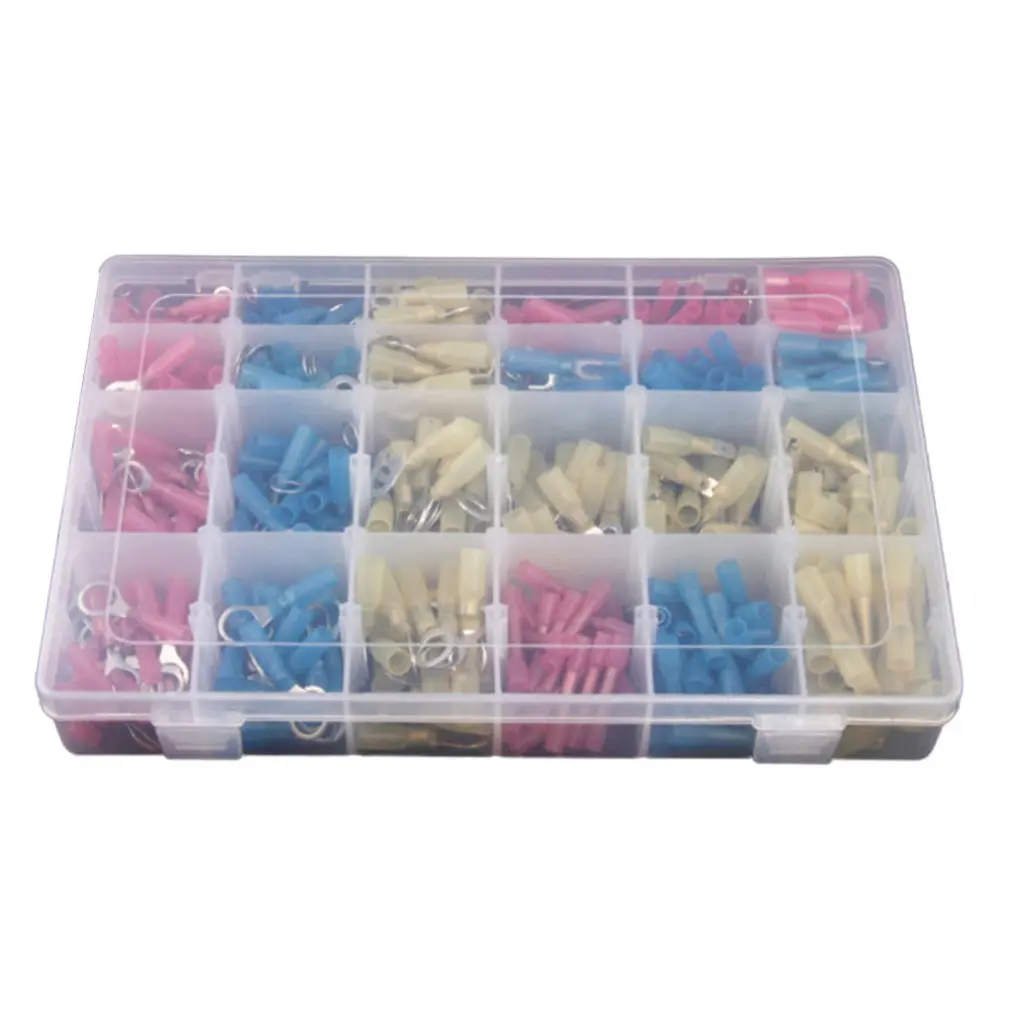 

480pcs Heat Shrinkable Boxed Combination Insulated Wire Connectors Waterproof Terminal Crimp Connector Kit