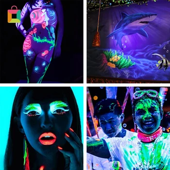 

8 Colors Fluorescent Face Body Art Paint UV Glow Oil Painting Halloween Party Fancy Dress Beauty Makeup Tool Cozy