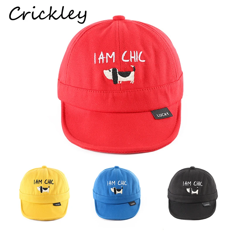 

Spring Autumn 1-3 Years Toddler Boys Hat Cartoon Cute Dog Pattern Baseball Cap for Kids Girls Solid Breathable Children Sun Hat