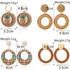YAOLOGE 2022 New Korea Handmade Wooden Straw Woven Rattan Vine Braid Women Earrings Geometric Large Circle Long Drop Earrings ► Photo 3/6
