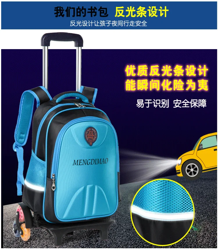 

Trolley Bag GIRL'S Boy 1-3-5 School Bag Young STUDENT'S Unisex School Bag Spinal Care Burden Relieving 6-12 a Year of Age Waterp
