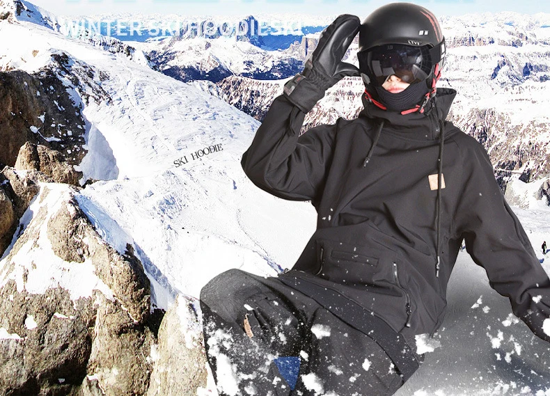 Зимняя Лыжная куртка с капюшоном унисекс зимняя водонепроницаемая лыжная куртка для сноуборда черная одежда для мужчин и женщин ветрозащитное дышащее пальто