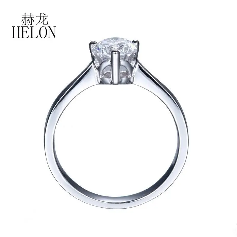 HELON VVS/цвет GH Муассанит кольцо 925 пробы серебро 0.80ct выращенные лабораторно синтетический бриллиант Обручение свадьбы, хорошее ювелирное изделие, кольцо