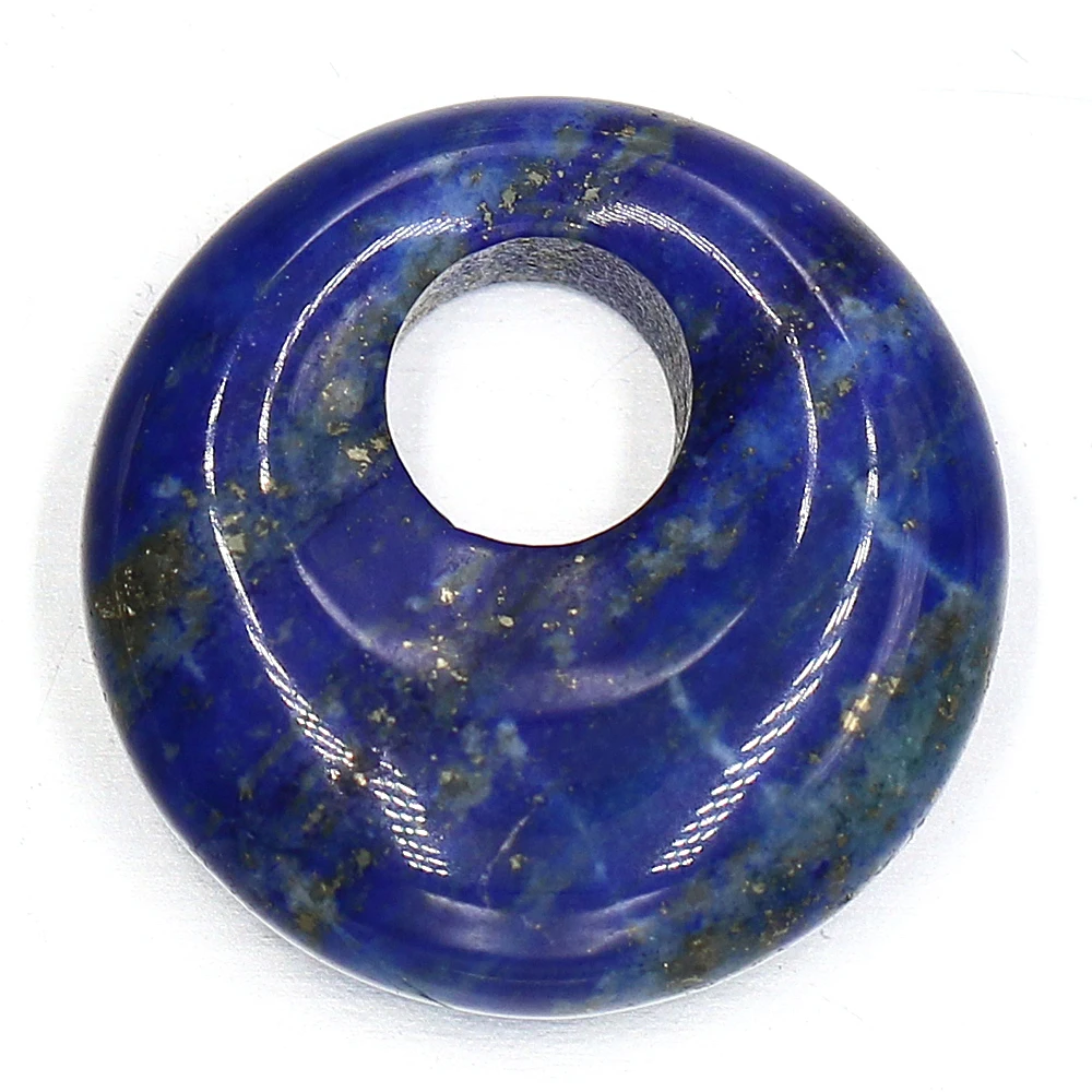 2Pcs Natural Stone Pendants Round Lapis lazuli BIg Hole India Agates Charms for Jewelry Necklace Earring Accessories 18mm