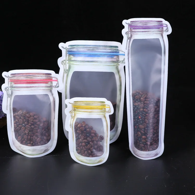 Многоразовые сумки Mason Jar, переносные сумки Mason Jar на молнии, пакеты для хранения еды, пакеты для хранения, Снэк сэндвич, Ziplock