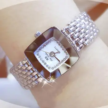 

Fashion Women Watch Square Dial Alloy Linked Strap Analog Quartz European and American Bracelet Casual Diamond Ladies Watches