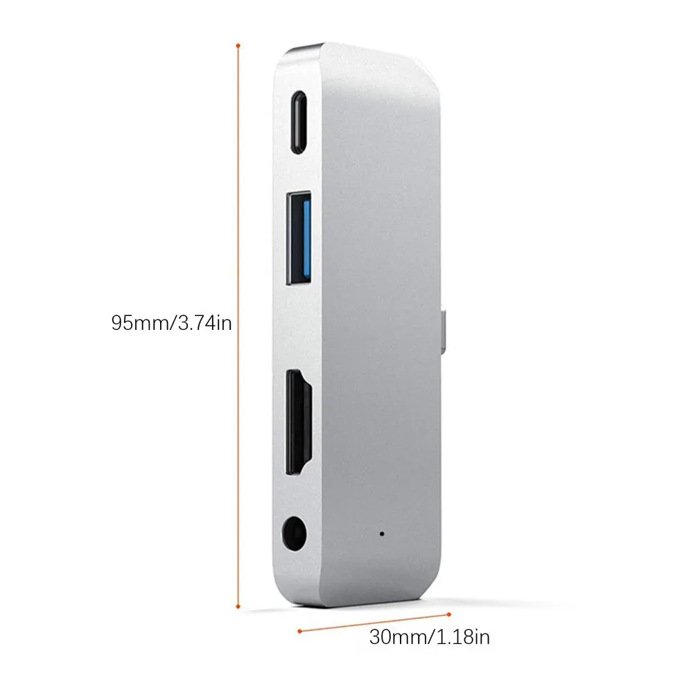 4 в 1 type-C концентратор USB адаптер type C к HDMI/AUX/USB/Pd концентратор адаптер многофункциональный для iPad HDMI USB3.0 3,5 мм аудио адаптер