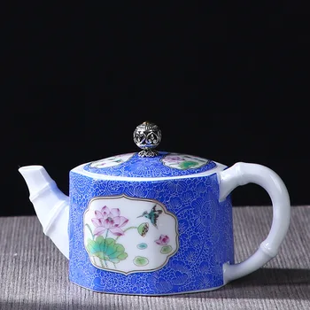 

Direct Selling Ceramic Enamel Grilled Flower Single Tea Pot Household Creative Teapot Ceramic Tea Pot Traditional Chinese TeaSet
