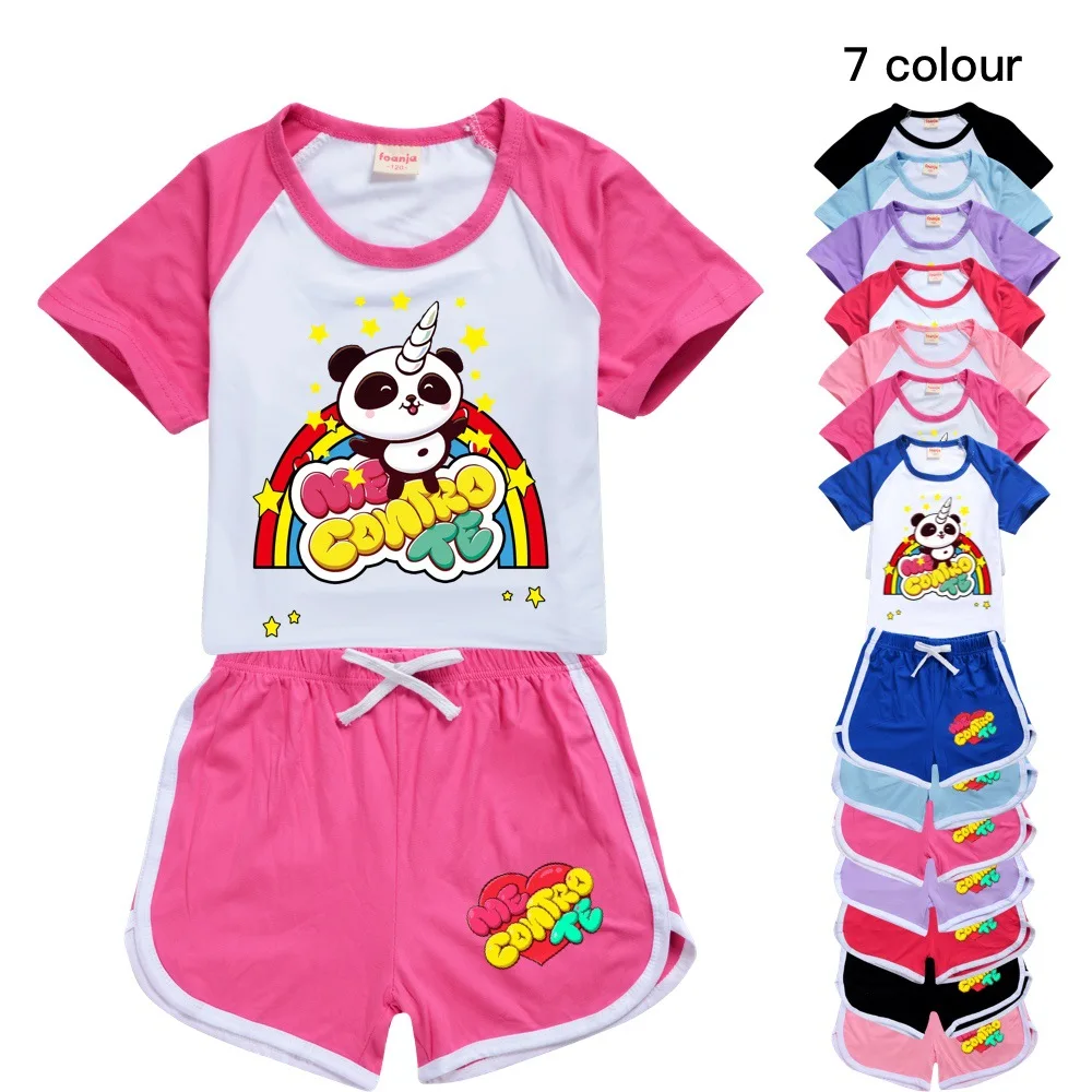 

New Fashion Summer Kids Clothes Suits Toddler Girls Sets Top+shorts 2pcs Sets Sports Suit Me Contro Te Baby Sets Boys Pyjamas