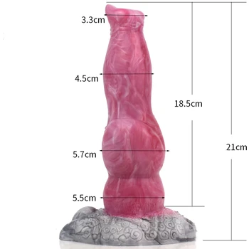 New Large Animal Wolf dildo Silicone Dog Penis Knot Stimulate Sucker Sex Toys Female Masturbator Adult Toys Sex Shop Cute Pink 6