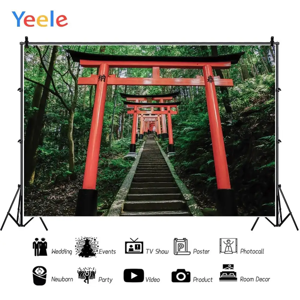 Фон для фотосъемки Yeele фоны фотостудии с японскими святилищами птицами домом