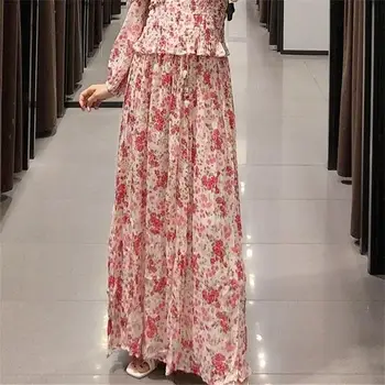 

2020 summer women's new retro high waist skirt with beaded and shell elastic waist lace-up lined skirt