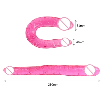 Double Dildo Soft Jelly Dildo for women Gay Ended Dong Artificial Penis Vagina Anal Plug Sex Products Female toys for adults 18 3