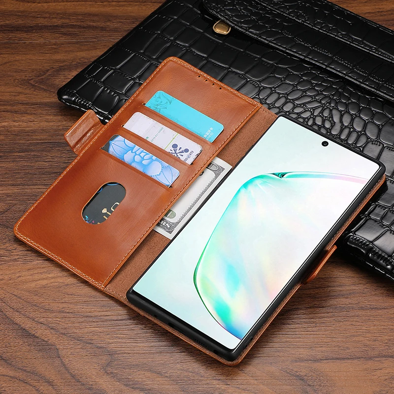 wlzcyhbd Magnet Card Holder Flip Book Wallet Cases For Samsung Note 10 8 9 Galaxy S10 S8 S9 Plus Stand Genuine Cow Leather Cover