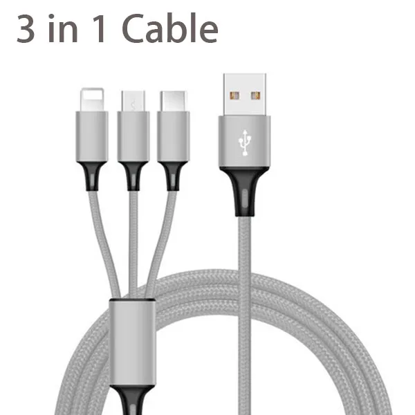

3 In 1 Micro USB Type C Multi Charger Cable for huawei samsung honor Redmi meizu lenovo LG Sony lenovo multiple cord wire cabel