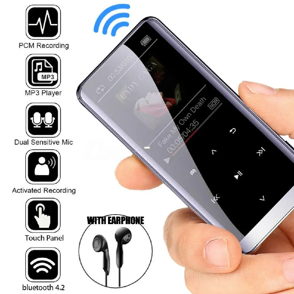 

DSstyles MP3 Player Touch Screen HIFI Sport Music Speakers MP4 Media FM Radio Recorder