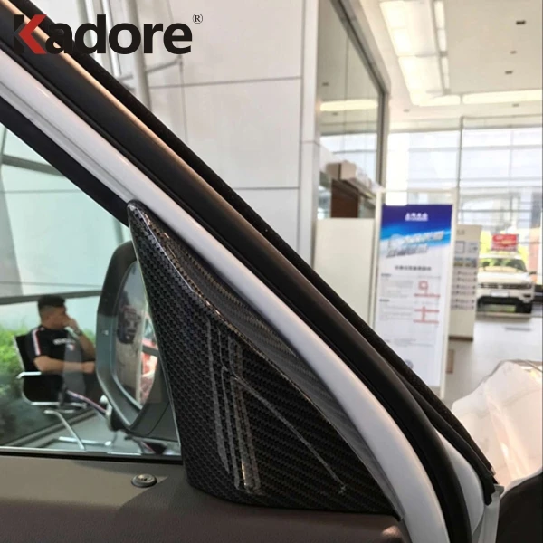 Для Volkswagen Atlas Teramont карбоновое волокно для внутренней двери автомобиля аудио стерео динамики крышка отделка Аксессуары
