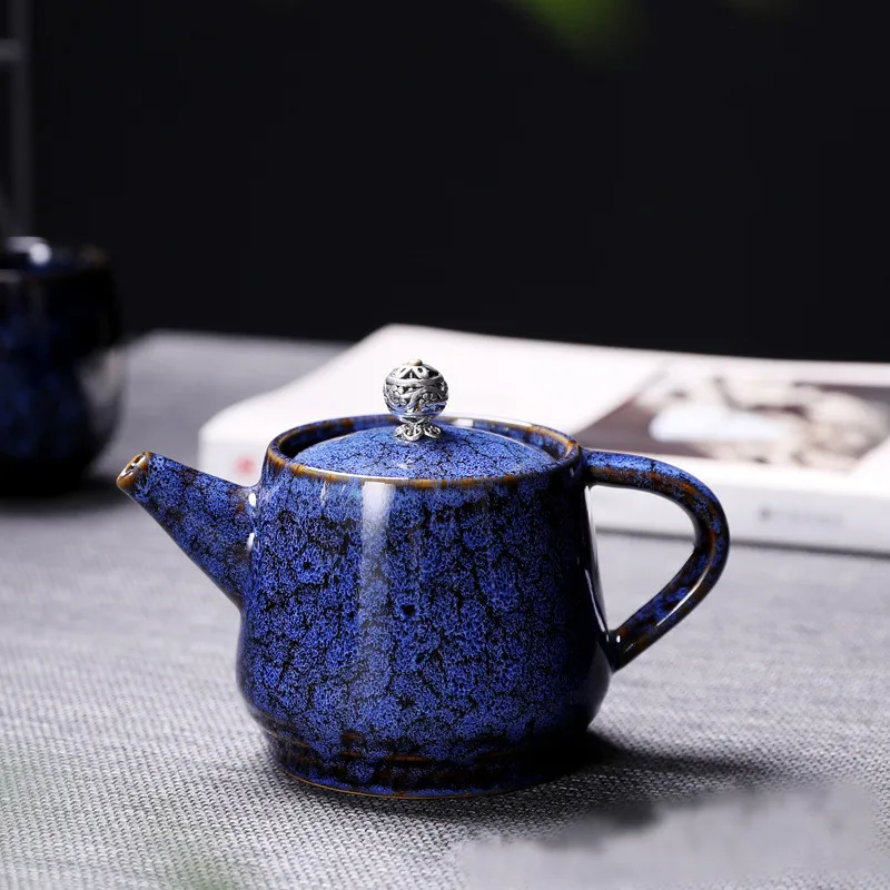 

Ceramic Kung Fu Teaset Tenmoku Glazed Teapot 240ml Mini Hand Grap Tea Coffee Pot