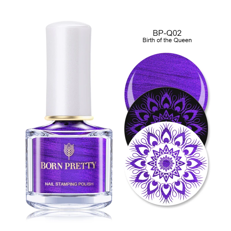 BP-Q02 6ML Pure Born pretty, голографическая штамповка лак для ногтей цветной штамп Шаблон Печать лак для ногтей трафаретные гвозди лак 6 мл 15 мл - Цвет: BP-Q02 6ML Pure