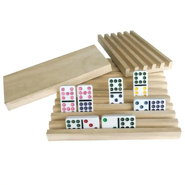 Indoor Jogo De Domino Suprimentos, Quadro De Mesa, Jogo De Cartas De Domino,  Bases Em Inglês Carta, Suportes De Madeira, Bandejas De Mesa, 8 Pcs -  AliExpress