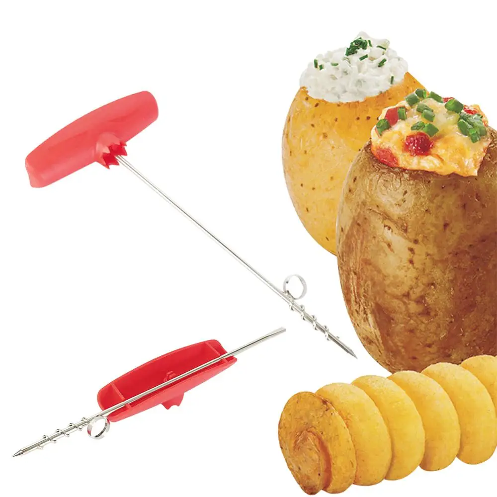 

2019 new style Sale Creative Potato Slicer Rotary Potato Tray Spiral Slicer Knife Handle Cut Potato Roll Kitchen Accessories