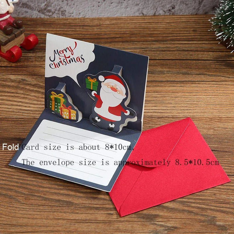 Gift santa 5 шт счастливый год поздравительная открытка Счастливого Рождества карты с конвертом дети мини Открытка Подарочная открытка рождественские Вечерние - Цвет: Gift santa