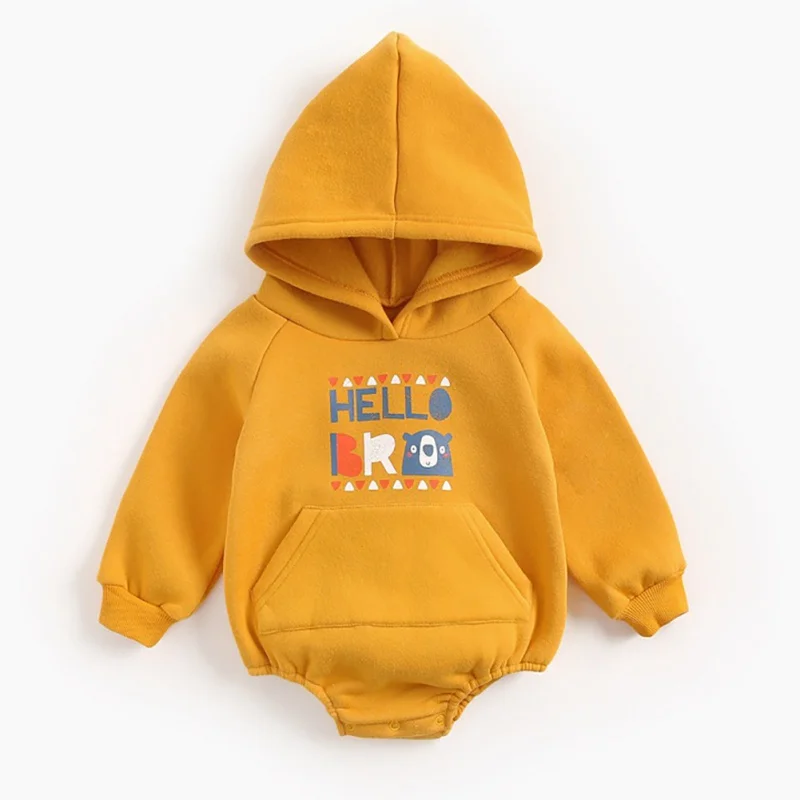 

Baby Spring Autumn Clothing Newborn Baby Girl Boy Solid Clothes Long Sleeve Hooded Bodysuits Ribbed Buttons Jumpsuit Outfit