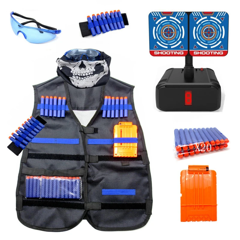 Conjunto de chaleco táctico ajustable para niños, Kit pistolas Nerf, serie n strike Elite, juguetes para niños con balas de dardo, Clip de recarga de eléctrico|Armas de juguete| - AliExpress