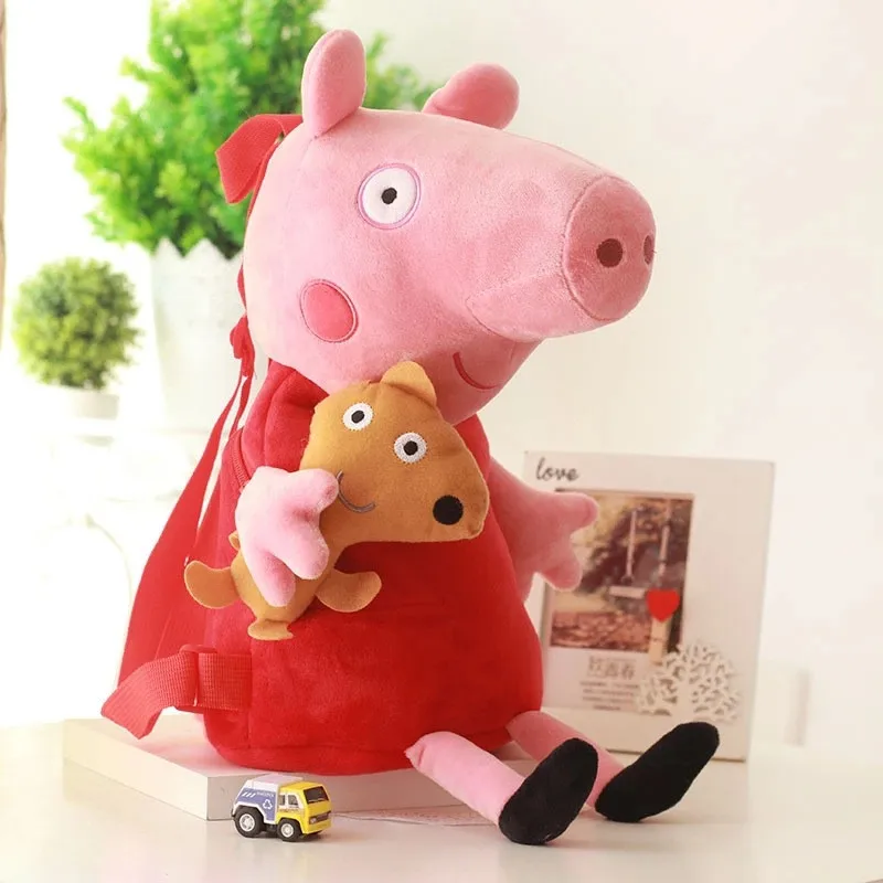 

Peepa Pig Piggy Plush/Leather Shoulder Bag Shoulder Bag Cartoon Character School Bag Child Backpack