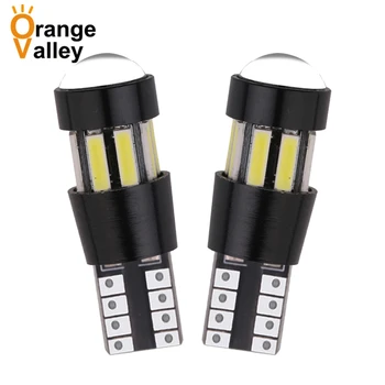 

100PCS Car Auto T10 LED 194 501 W5W 10 SMD 7020 Canbus Error Free Interior Lights Clearance Lamps DC 12V Lens