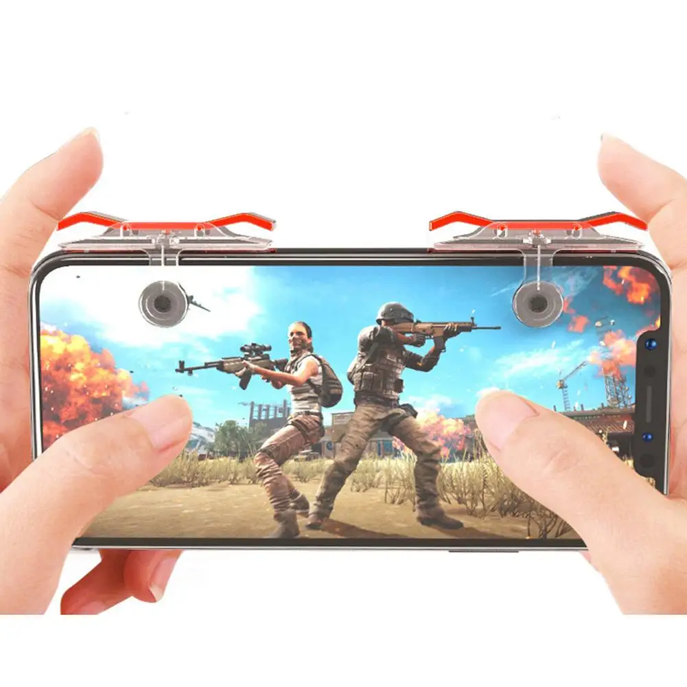 2PCS PUBG Mobile Game Controller Gamepad Trigger Aim Button L R1 Shooting Joystick For Different Model Phone Game Pad Accesorios