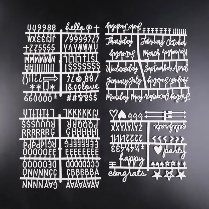 4Pcs Characters for Felt Letter Board Numbers Message Board Letterboard Matching Letter Home Decor Accessories Symbols Office