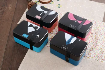 

Lunch box Cute Japanese double-layer with fork spoon Bento box fruit box 3