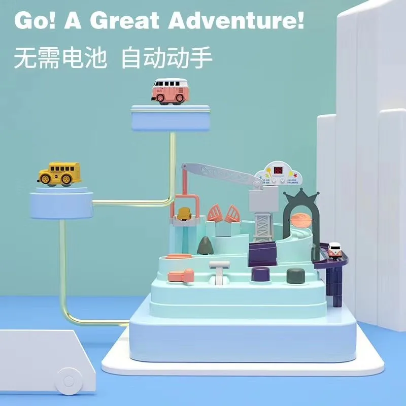 

Care si qi Car Adventure Macarons Matching Color Light Included Light Music Timer Educational Checkpoints Camera Track