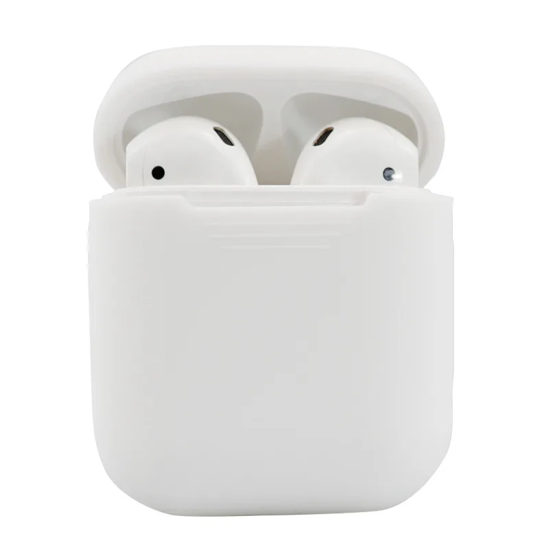 Мягкий силиконовый чехол, наушники для Apple Airpods, чехол, Bluetooth, беспроводные наушники, защитный чехол, коробка для Air Pods, наушники, сумка - Цвет: Белый