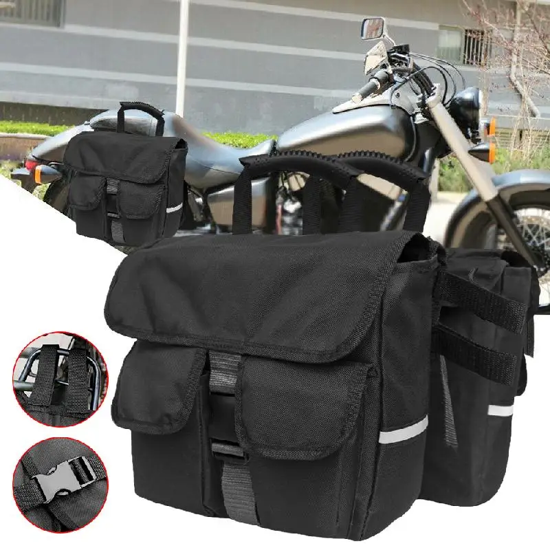 

New Black Motorcycle Bicycle Saddlebag Rear Seat Backpack Detachable Backseat Saddle Bag Motorcycle Rider Backpack