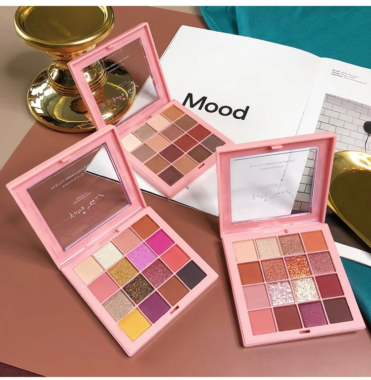 16 Color Nude Shining Eyeshadow Palette Waterproof Smoky Eye Shadow Pallete Shimmer Matte Glitter Powder Cosmetic Makeup Palette