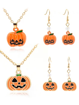

DIY Pumpkin Necklace Gothic Steampunk Pumpkin Head Pendant Colorful Punk Necklaces Pendants Halloween Gift