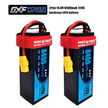 

2PCS DXF LiPo Battery 4S 14.8V 8400mah 7300mah 6500mAh 5200mAh 120C 130C 60C 50C HardCase For 1/8 1/10 RC Car Model Slash Emaxx