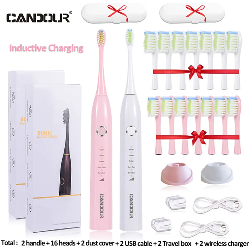 Candor CD-5166 soniczna szczoteczka do zębów dla dorosłych automatyczne elektryczne szczoteczki do zębów akumulator z 8 głowicami wymiana IPX8 szczotka do zębów 5 Candor CD-5166 soniczna szczoteczka do zębów dla dorosłych automatyczne elektryczne szczoteczki do zębów akumulator z 8 głowicami wymiana IPX8 szczotka do zębów 5