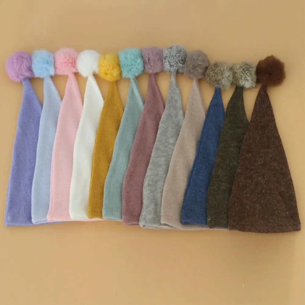 

Newborn Photography Props Knit Fur Ball Newborn Hat Photo Props Studio Hat Photography Cap Beanie Baby Baby M1B2