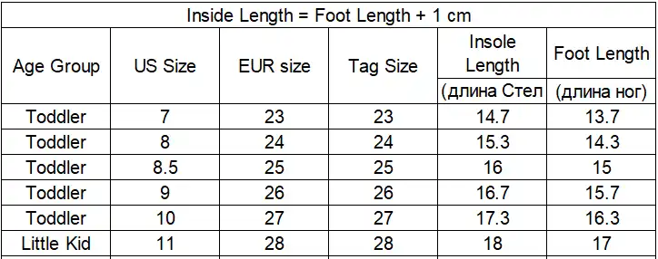 us size for kid shoes